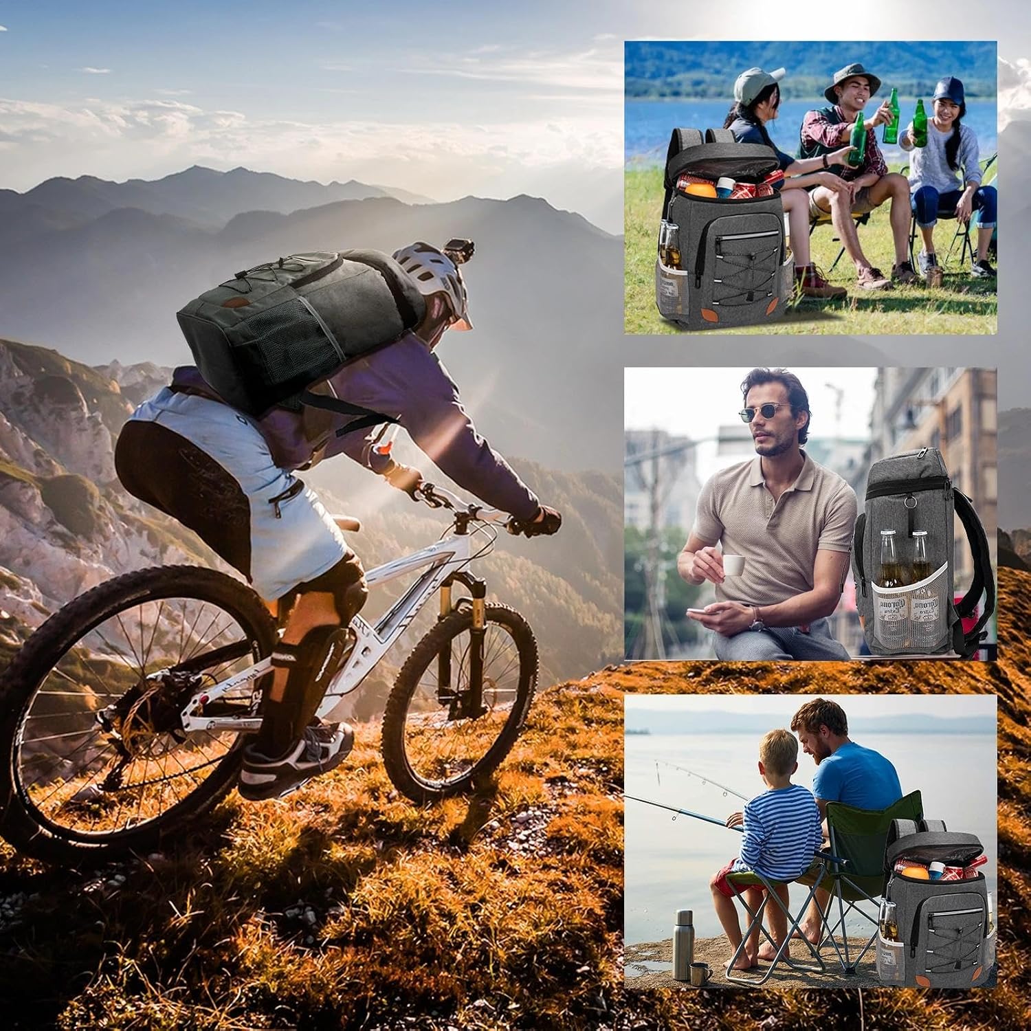 Backpack Cooler Insulated Leakproof, Soft Cooler for Outdoor Camping Hiking