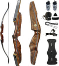 Archery Recurve Bow Takedown Traditional Hunting Bow 30-60Lb with Bamboo Core Limbs and Wooden Riser for Adults Beginner Target Practice 60 Inches