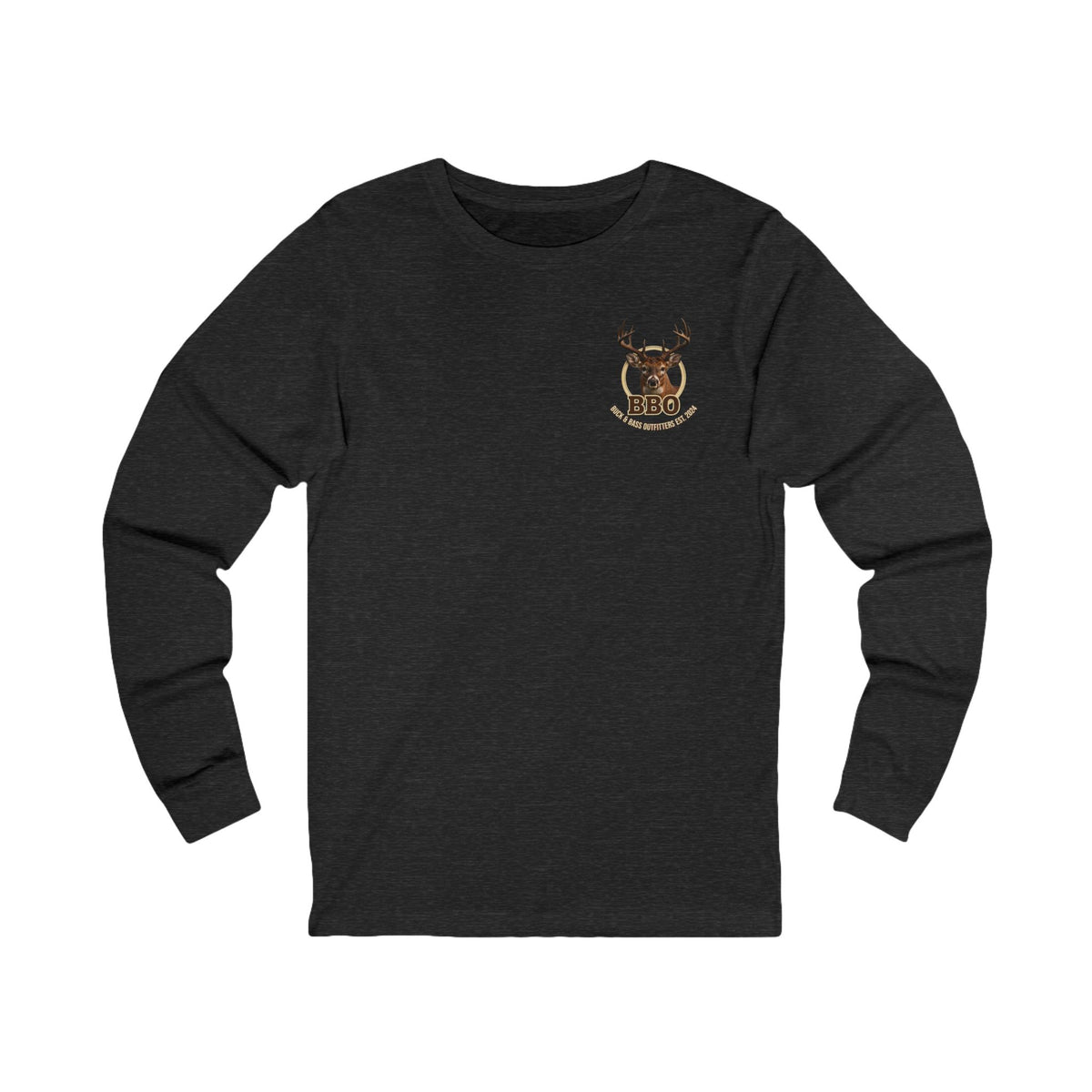 BBQ Buck Long Sleeve Tee — Deer Hunter BBQ Graphic Shirt