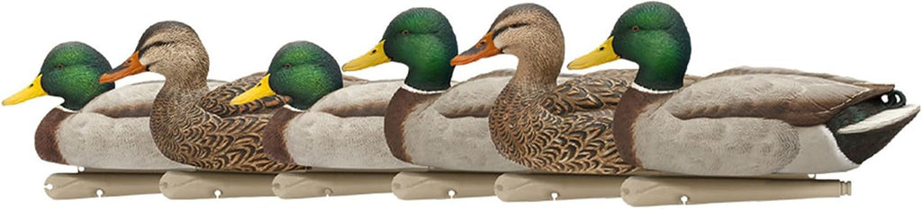 Avian X Topflight Realistic Open Water Mallard Duck Decoys with Weight-Forward Swim Keel Set of 6 (Multicolor)