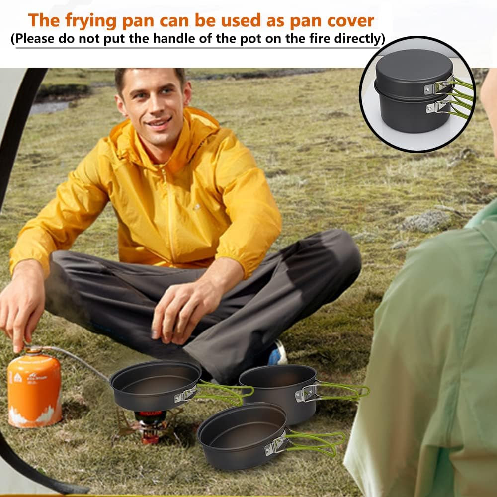 Camping Cookware Set Camping Gear Campfire Utensils Non-Stick Cooking Equipment