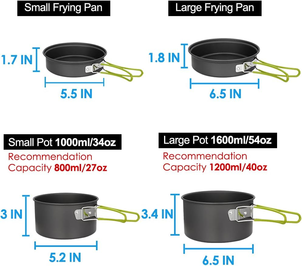 Camping Cookware Set Camping Gear Campfire Utensils Non-Stick Cooking Equipment