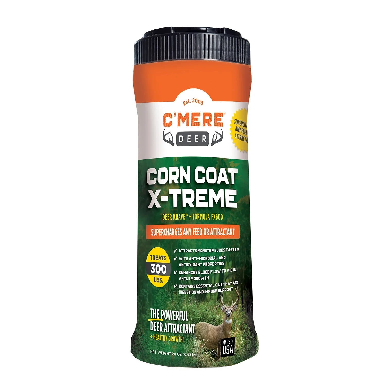 (6 Pack)  Corn Coat X-Treme Deer Attractant, 24 Oz – FX600 + Deer Krave Enhanced Formula