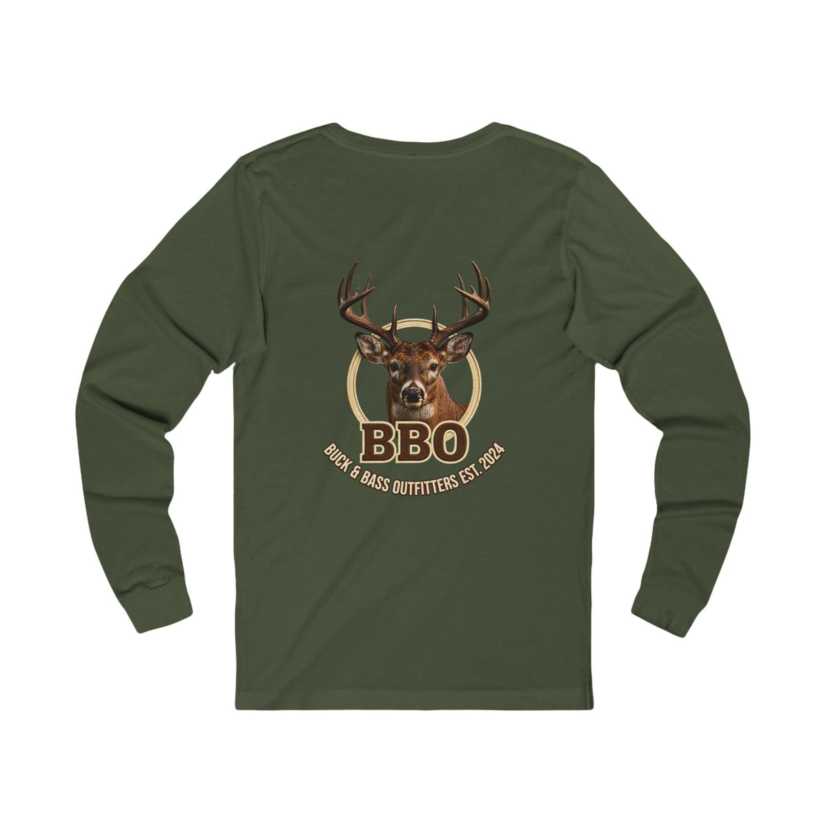 BBQ Buck Long Sleeve Tee — Deer Hunter BBQ Graphic Shirt