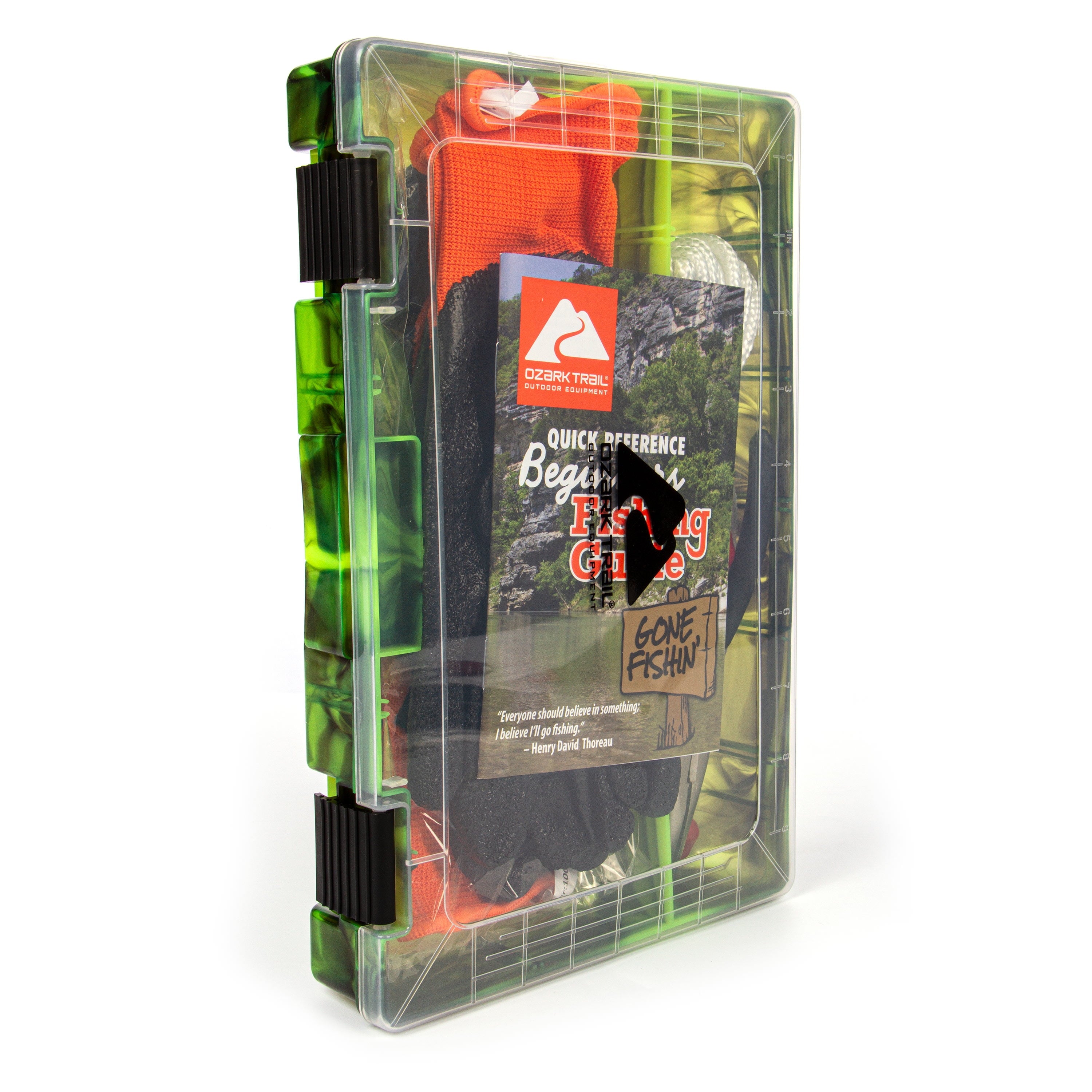 Fishing Accessory Kit with Pliers, Gloves, Stringer & Utility Tray
