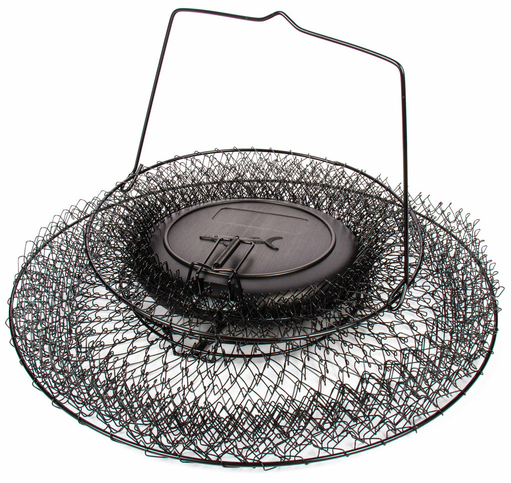 15 in X 21 in Collapsible Floating Wire Fishing Basket with Trap Doors and Handle