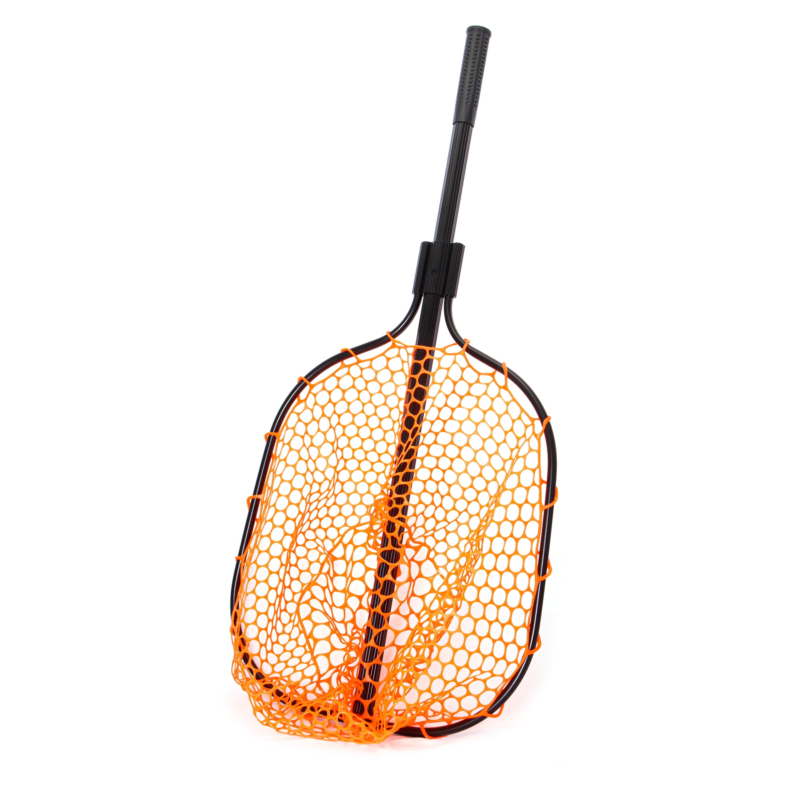 Telescoping Rubber Landing Net with Aluminum Handle, Orange Mesh