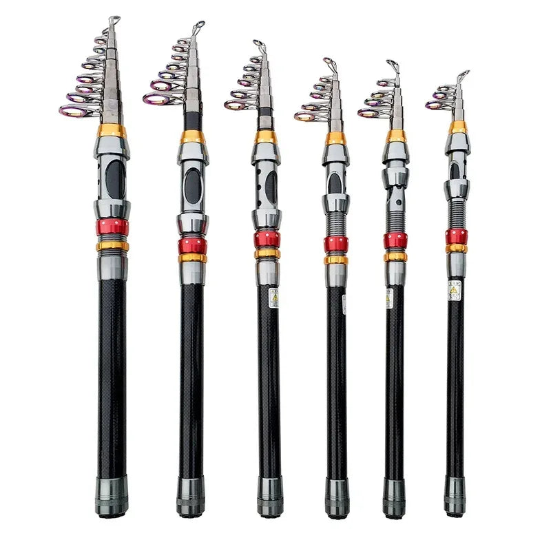 Buck And Bass Carbon Fiber travel spinning rod and reel combo 