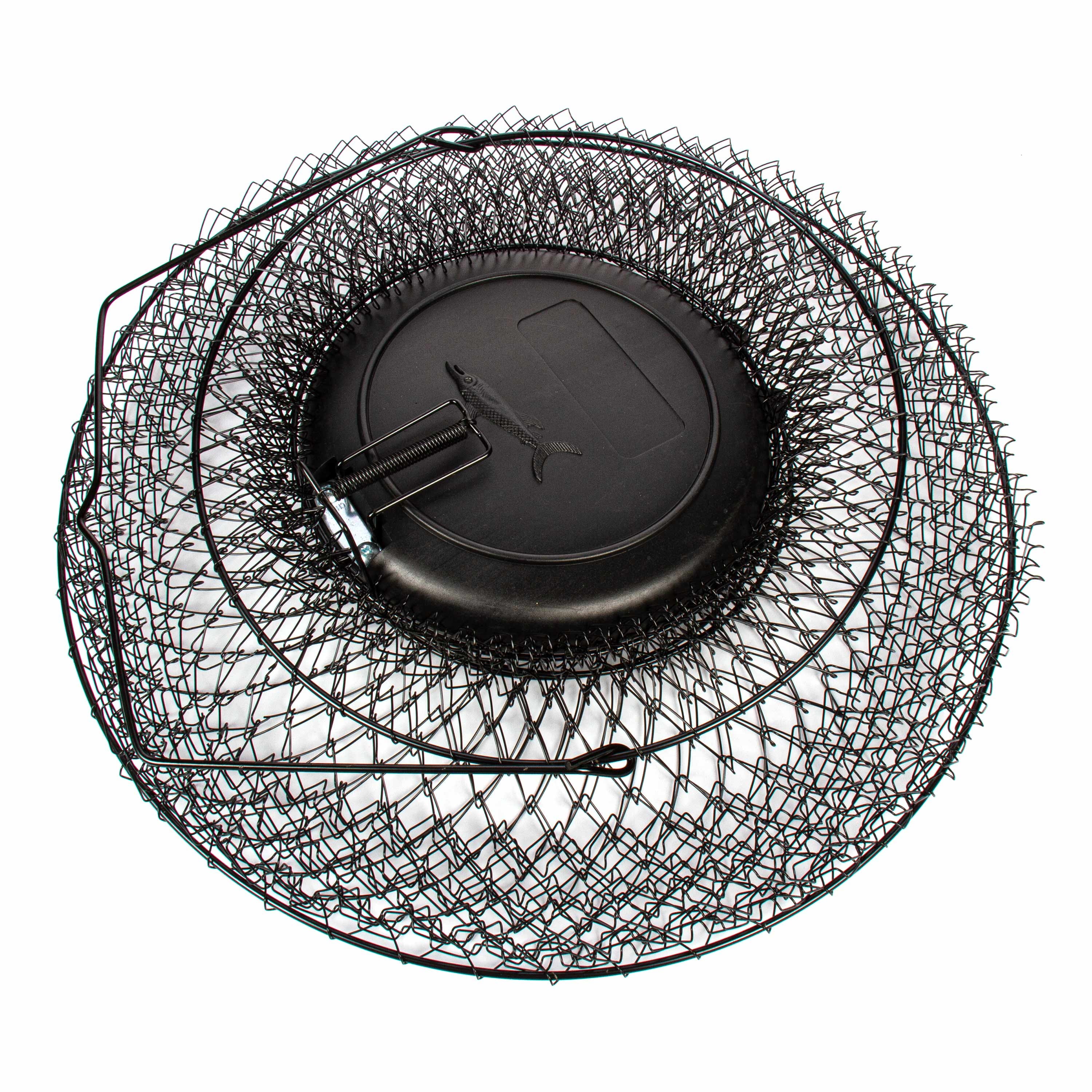 15 in X 21 in Collapsible Floating Wire Fishing Basket with Trap Doors and Handle