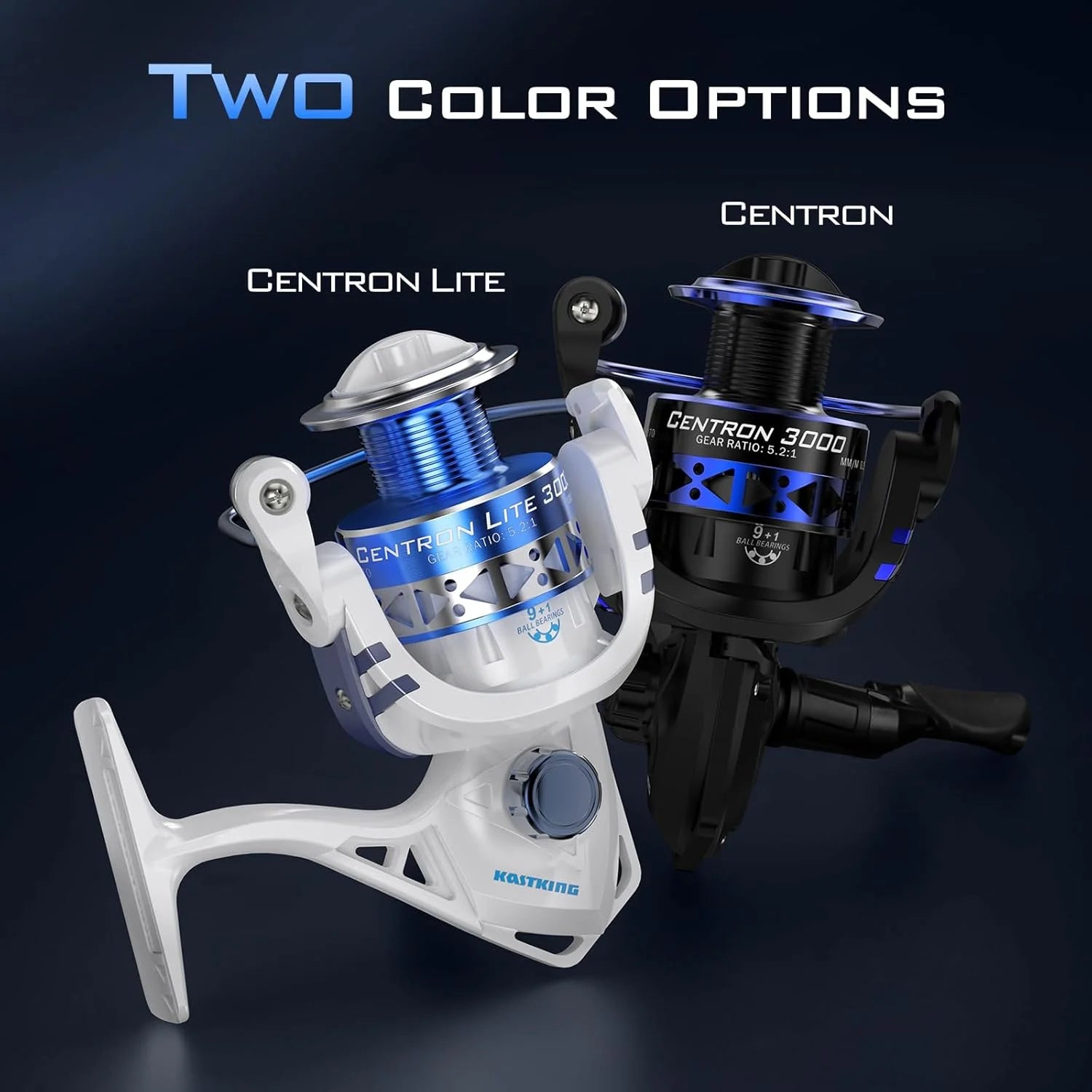 2000 Spinning Reels, 17.5Lbs,5.2:1 -Centron Lite-White