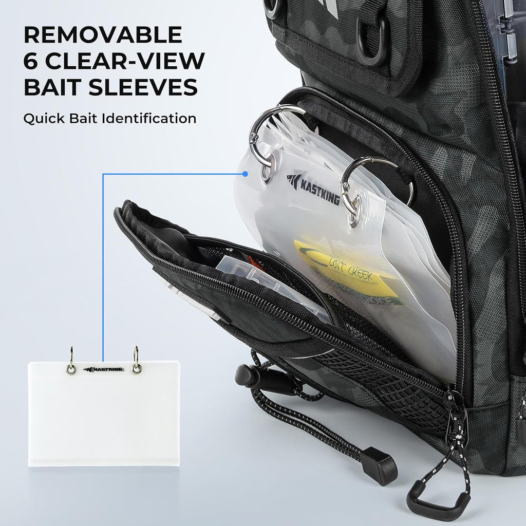 Kast King Baitspace Fishing Sling Bag, Fishing Backpack with Rod Holder