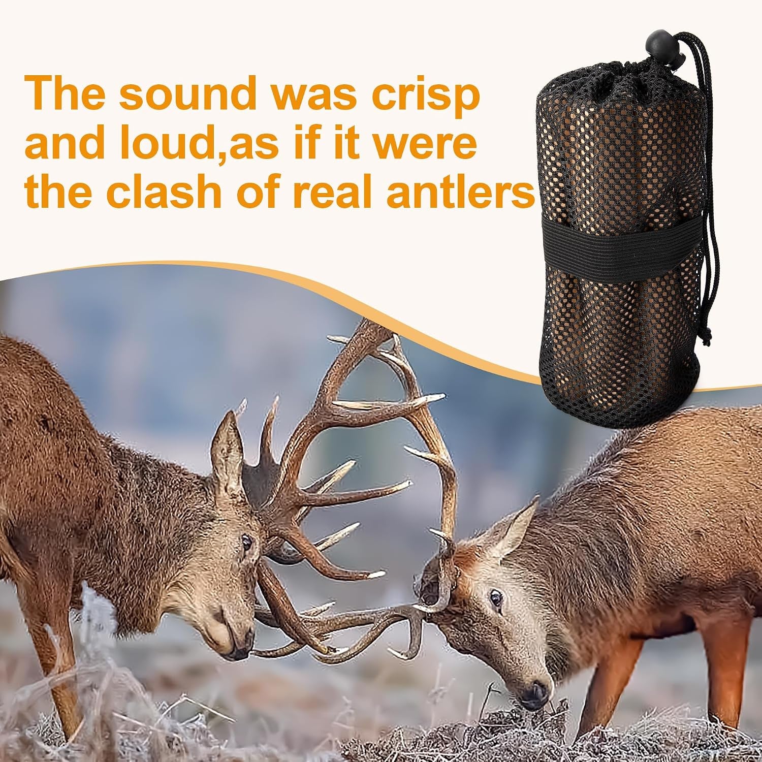 Rattle Bag Buck Call, Realistic Deer Antler Rattling Sound