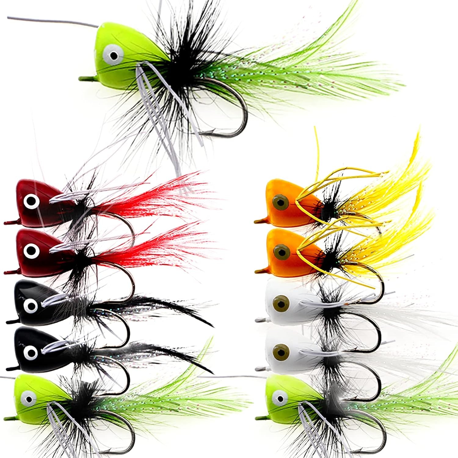 Fly Fishing Poppers Dry Flies Topwater Lures Bass Trout Kit Pro XL