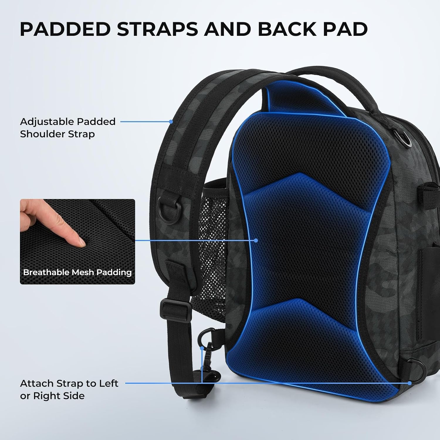 Kast King Baitspace Fishing Sling Bag, Fishing Backpack with Rod Holder
