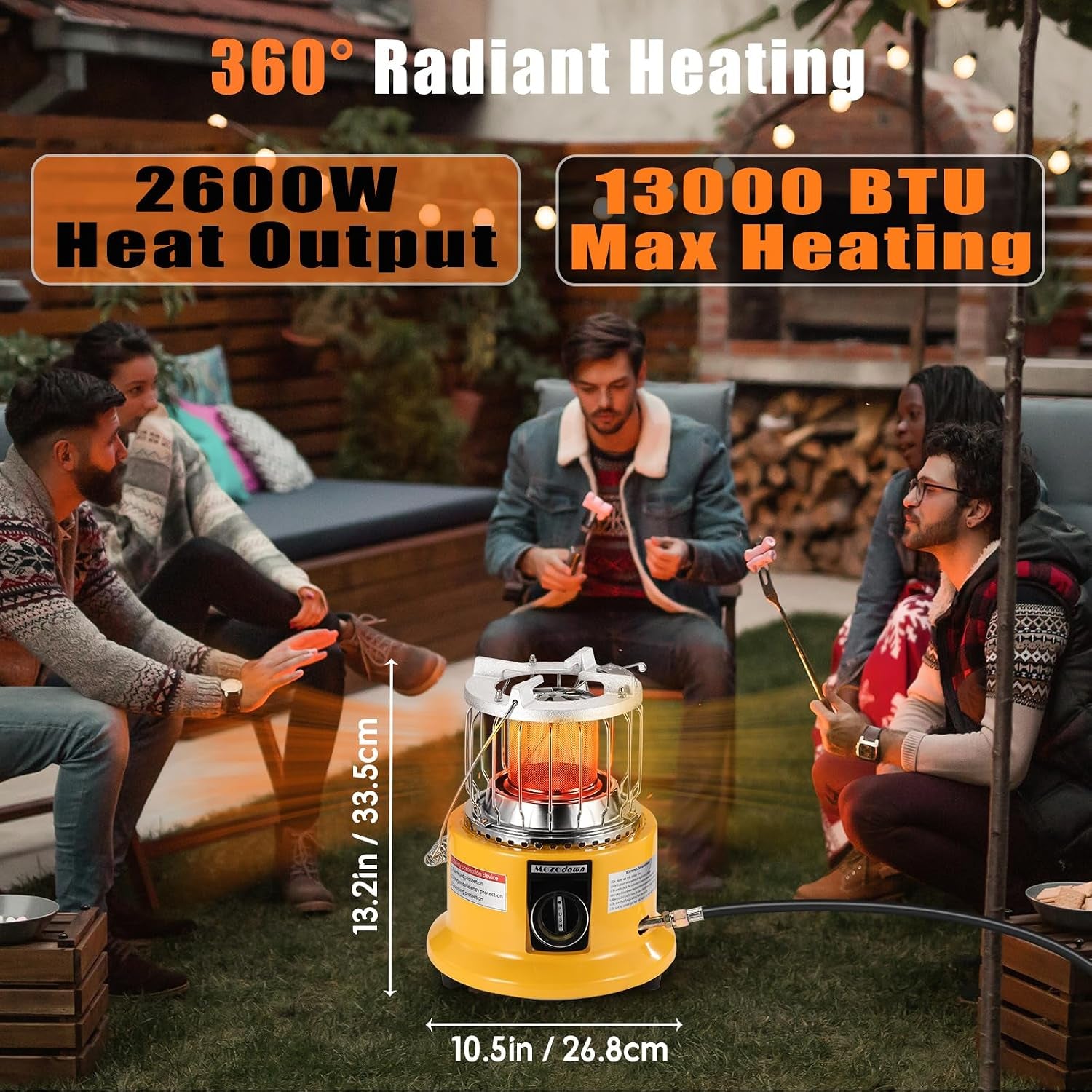 2 in 1 Propane Heater & Stove, 13000 BTU Portable Propane Heater with Handle, Outdoor Heater Gas Stove for Patio, Camping, Tent, Ice Fishing, Garage