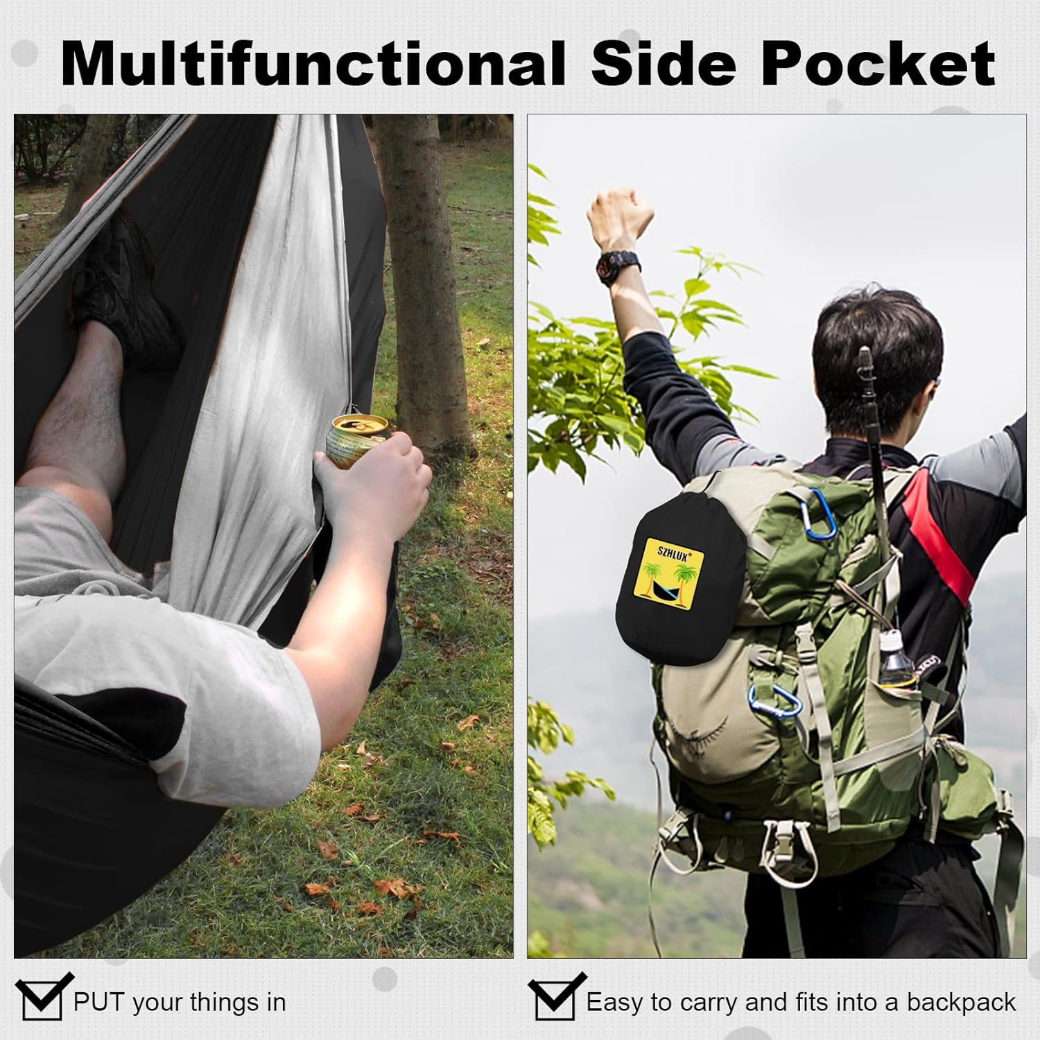 Camping Hammock Double Portable Hammocks Camping Accessories and Camping Gear,Great for Hiking,Outdoor,Beach,Camping