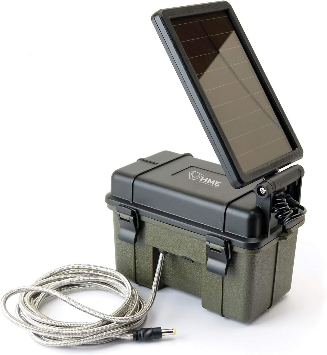 Trail Camera 12V/Solar Auxiliary Power Pack Durable Weather-Resistant Housing Easy Installation & Versatile Compatibility, Black