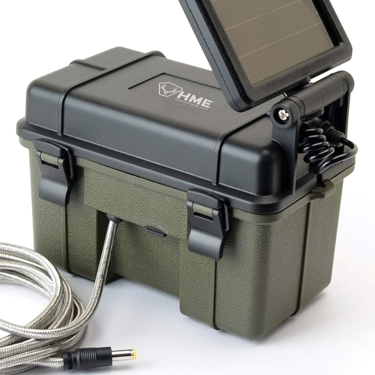 Trail Camera 12V/Solar Auxiliary Power Pack Durable Weather-Resistant Housing Easy Installation & Versatile Compatibility, Black