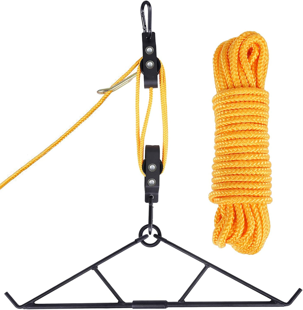 Deer Hanger for Skinning, Deer Hunting Game Hoist Pulley Lift System with Gambrel, Max to 700LB for Hanging and Processing Deer Hog Goat