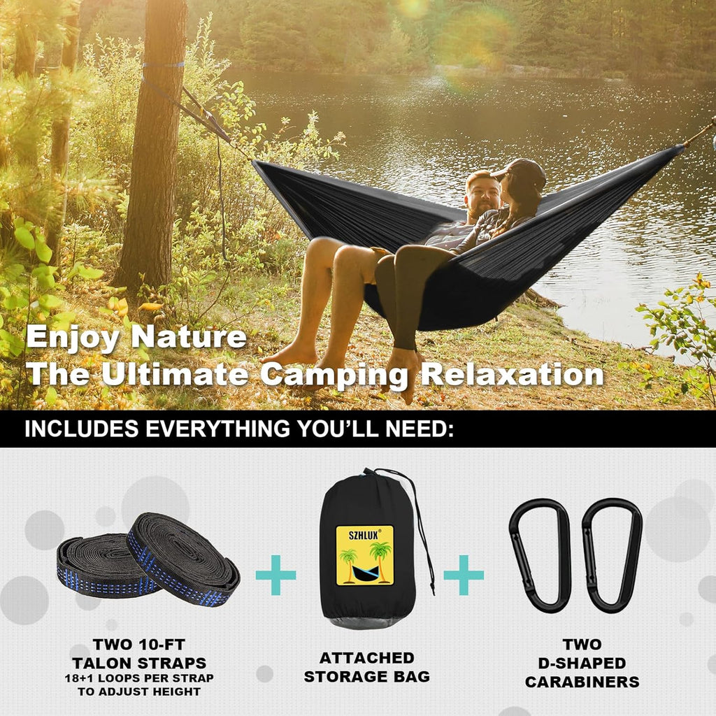 Camping Hammock Double Portable Hammocks Camping Accessories and Camping Gear,Great for Hiking,Outdoor,Beach,Camping