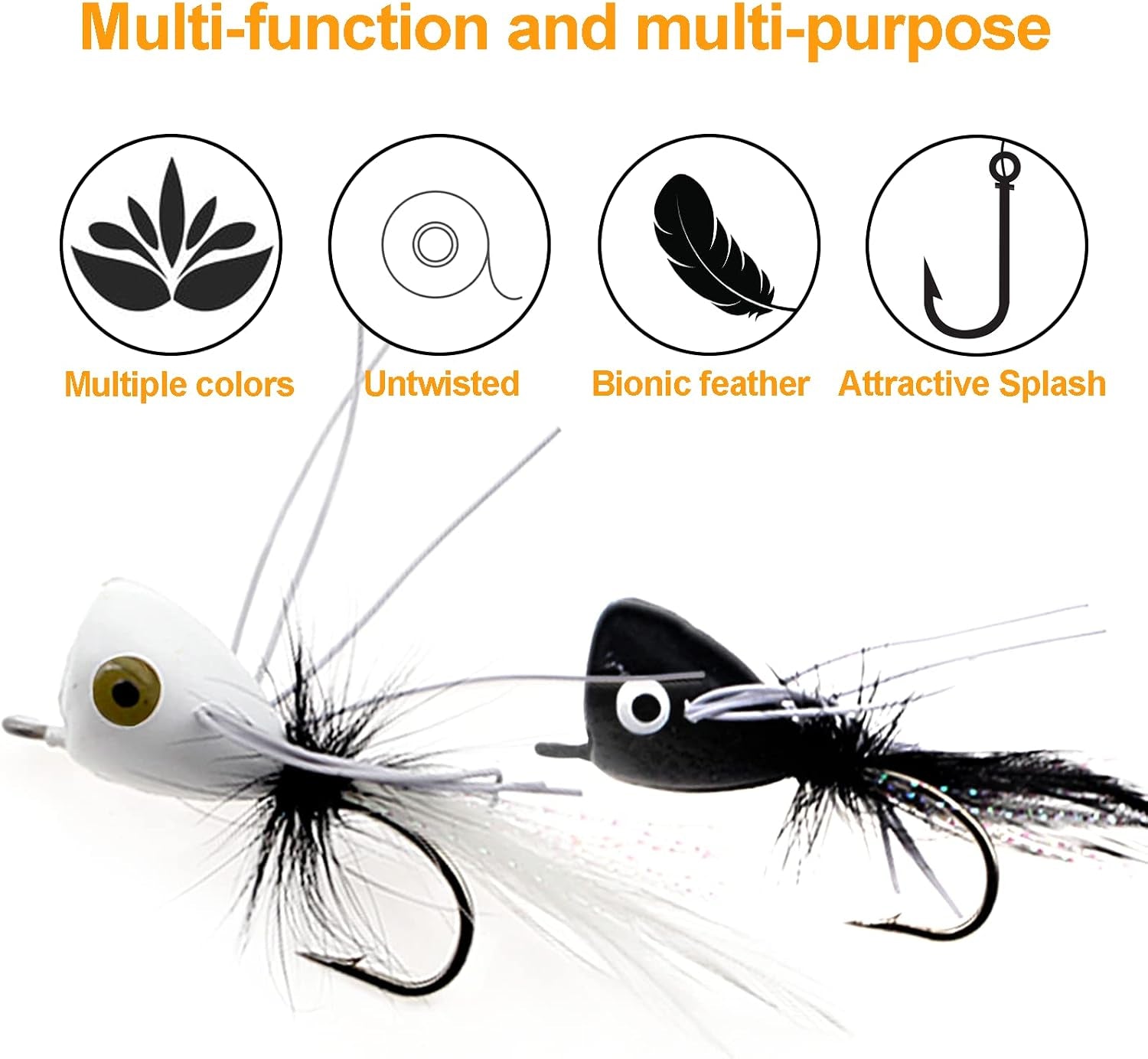 Fly Fishing Poppers Dry Flies Topwater Lures Bass Trout Kit Pro XL