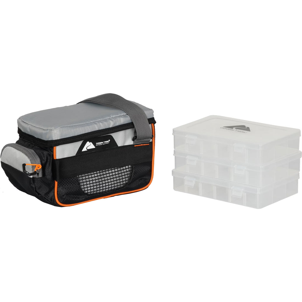 3500 Tackle Bag with Trays, Polyester, Gray