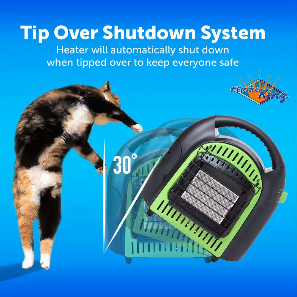 Portable 10,000 BTU Thermostatic Infrared Propane Camping Heater for 1 Lb. LP Tank