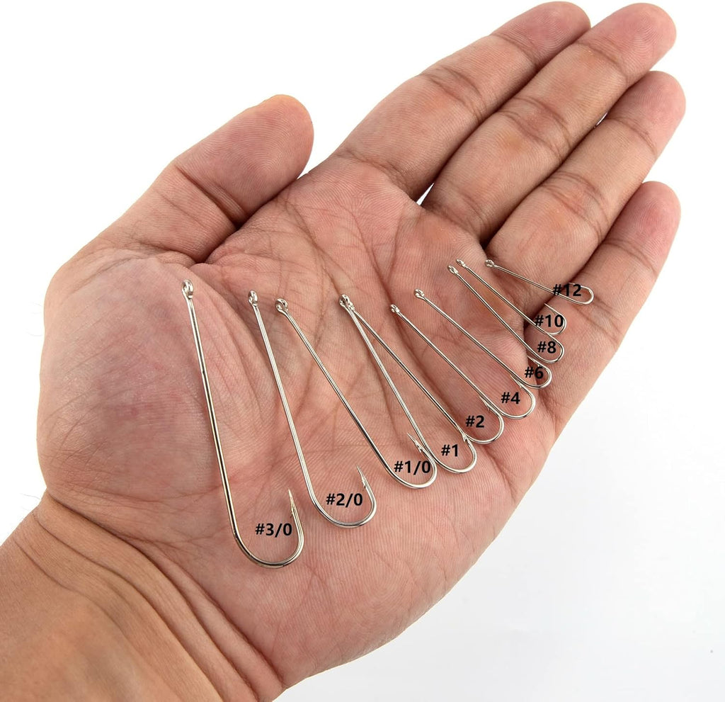 100 Pack Extra Long Shank Aberdeen Fishing Hooks - Perfect for Crappie, Bass, Bream, Bluegill & Panfish!