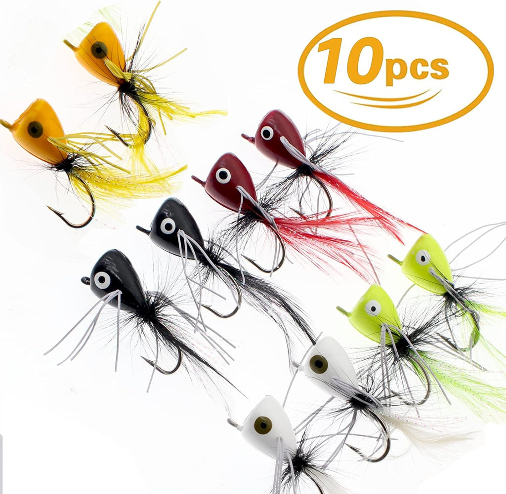 Fly Fishing Poppers Dry Flies Topwater Lures Bass Trout Kit Pro XL