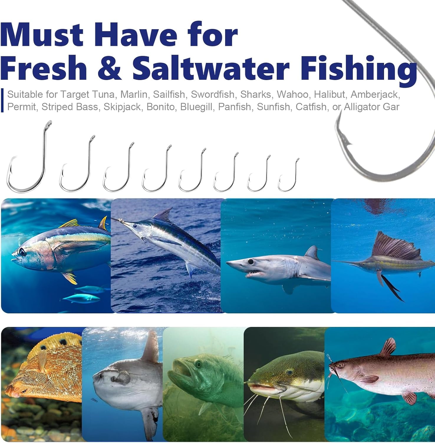 Circle Hooks Saltwater Fishing Hooks for Catfish Octopus Fish Hook